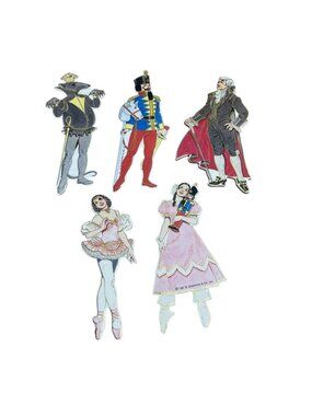 Vtg 1987 Nutcracker Ballet Die-Cut Character Christmas Ornaments Shackman & Co.